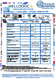 Afficher les options standards de chaque contrat de maintenance